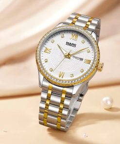 Đồng hồ Mark Fairwhale 3690 cặp đôi màu demi chính hãng 36-40mm (1)
