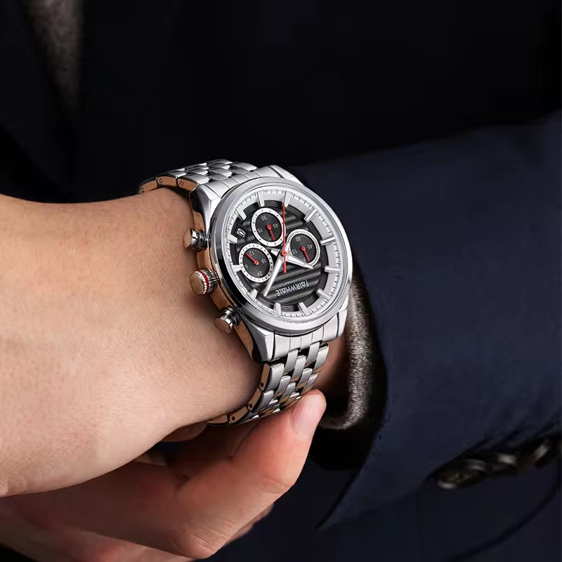 Đồng hồ Mark Fairwhale 5720 nam mặt số 6 kim chính hãng 44mm (1)