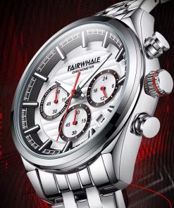 Đồng hồ Mark Fairwhale 5720 nam mặt số 6 kim chính hãng 44mm (1)