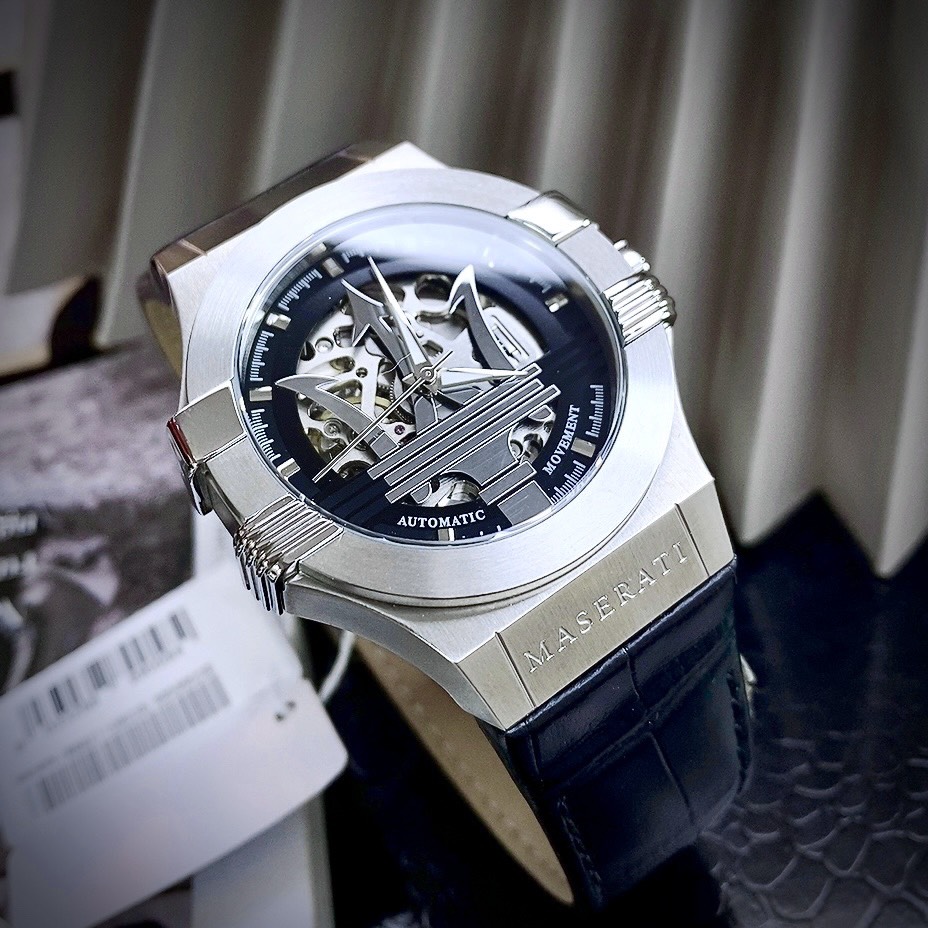 Đồng hồ Maserati Potenza cơ lộ máy Automatic Skeleton nam 42mm (3) Đồng hồ Maserati Potenza cơ lộ máy Automatic Skeleton nam 42mm (1)