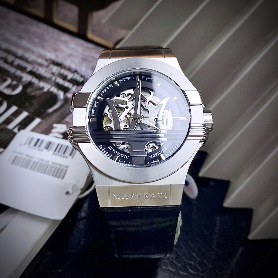 Đồng hồ Maserati Potenza cơ lộ máy Automatic Skeleton nam 42mm (4) Đồng hồ Maserati Potenza cơ lộ máy Automatic Skeleton nam 42mm (1)