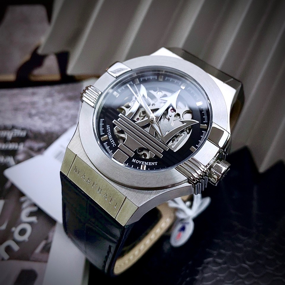 Đồng hồ Maserati Potenza cơ lộ máy Automatic Skeleton nam 42mm (8) Đồng hồ Maserati Potenza cơ lộ máy Automatic Skeleton nam 42mm (1)
