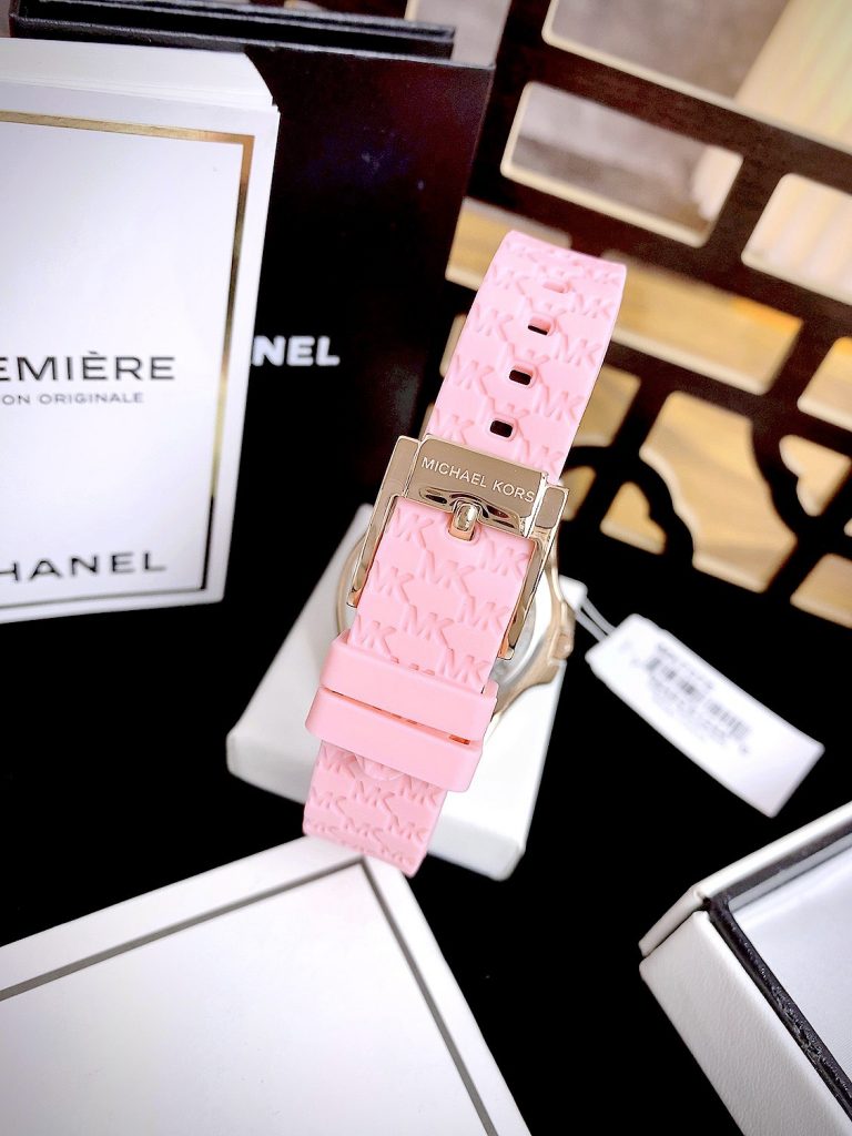 Đồng hồ Michael Kors Mini Pilot Pave Mk7375 nữ màu hồng Like Auth 36mm