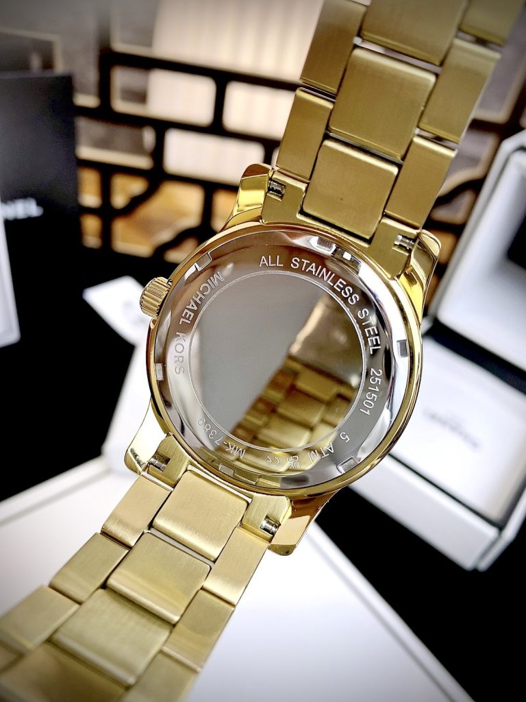 Đồng hồ Michael Kors Runway Three-Hand Gold nữ Mk7389 Like Auth 38mm
