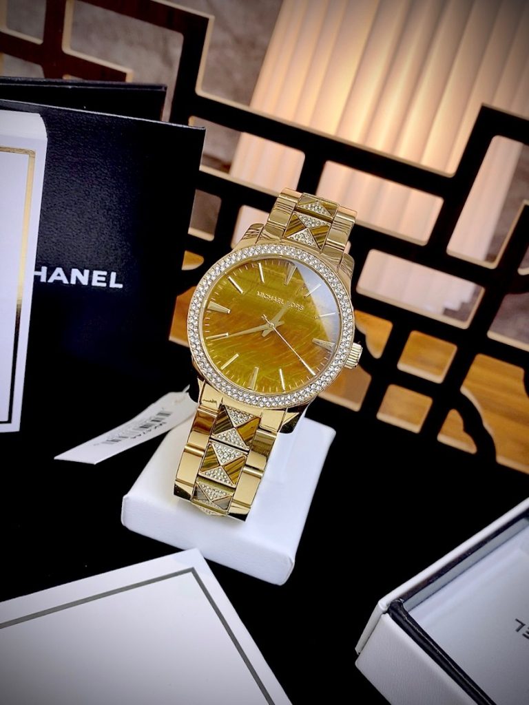 Đồng hồ Michael Kors Runway Three-Hand Gold nữ Mk7389 Like Auth 38mm