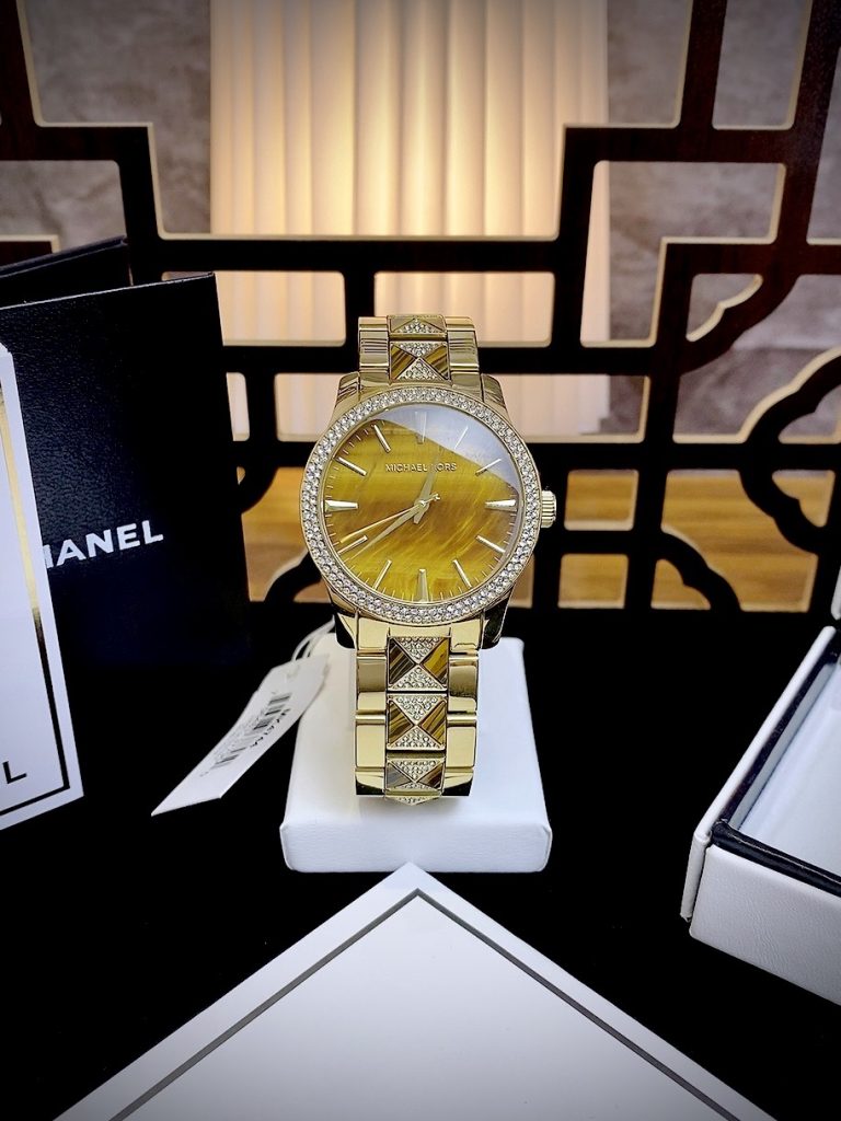 Đồng hồ Michael Kors Runway Three-Hand Gold nữ Mk7389 Like Auth 38mm