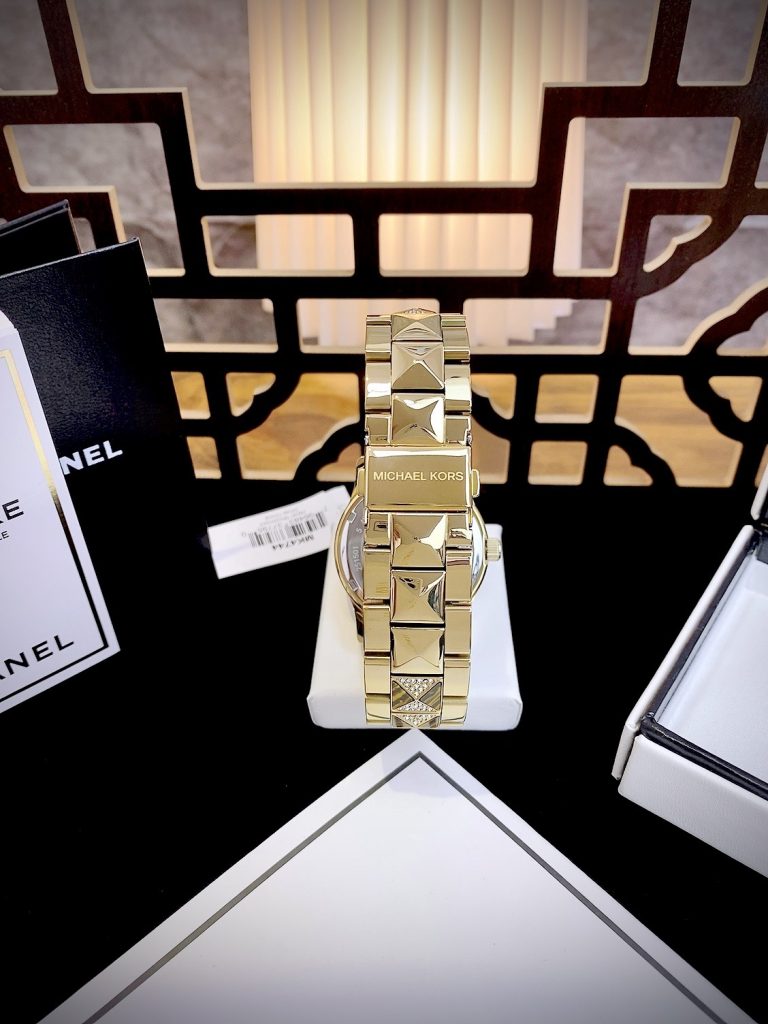 Đồng hồ Michael Kors Runway Three-Hand Gold nữ Mk7389 Like Auth 38mm