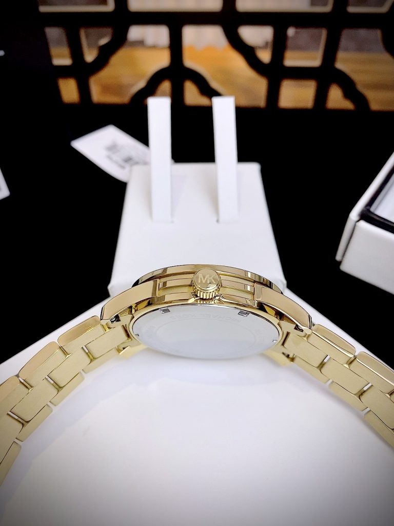 Đồng hồ Michael Kors Runway Three-Hand Gold nữ Mk7389 Like Auth 38mm