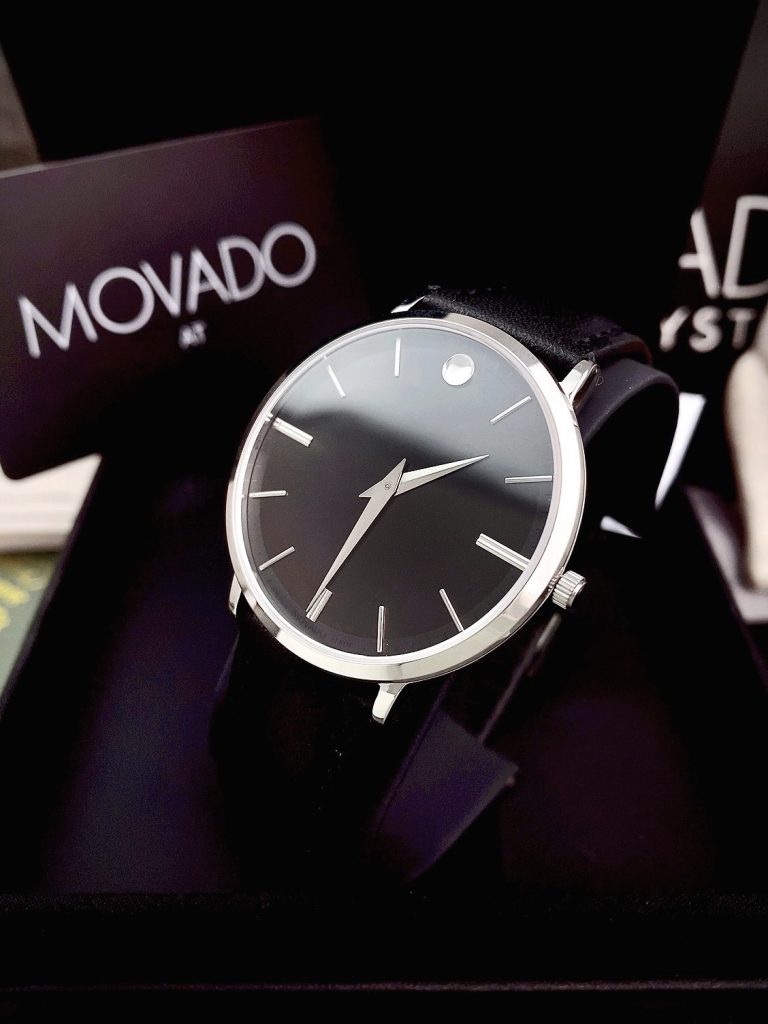Đồng hồ Movado Ultra Slim nam dây da Super Fake 40mm