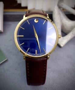 Đồng hồ Movado Ultra Slim nam măt xanh Fake giá rẻ 40mm