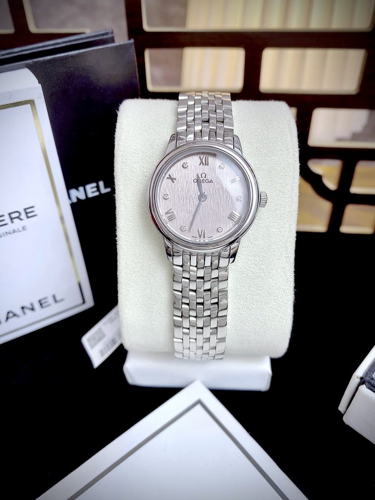 Đồng hồ Omega Deville nữ 3 màu mặt dây kim loại Fake giá rẻ 27.5cm 