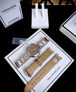 Đồng hồ Omega Ladymatic nữ mặt số màu nâu Super Fake tặng kèm bộ dây 34mm