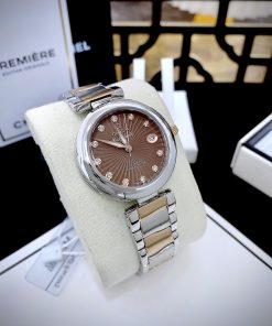 Đồng hồ Omega Ladymatic nữ mặt số màu nâu Super Fake tặng kèm bộ dây 34mm