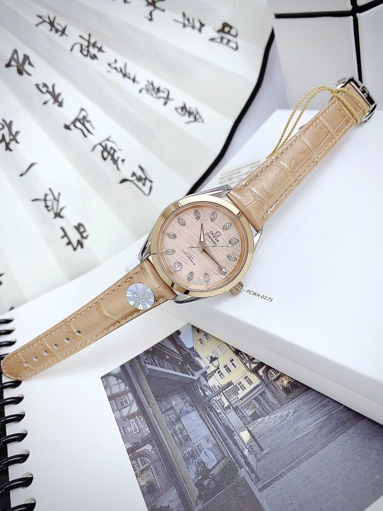 Đồng hồ Omega Seamaster Aqua Terra nữ màu vàng Super Fake 34mm