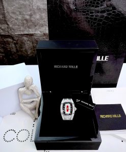 Đồng hồ Richard Mille RM007 nữ đính full đá máy Nhật màu đen 36mm (11)