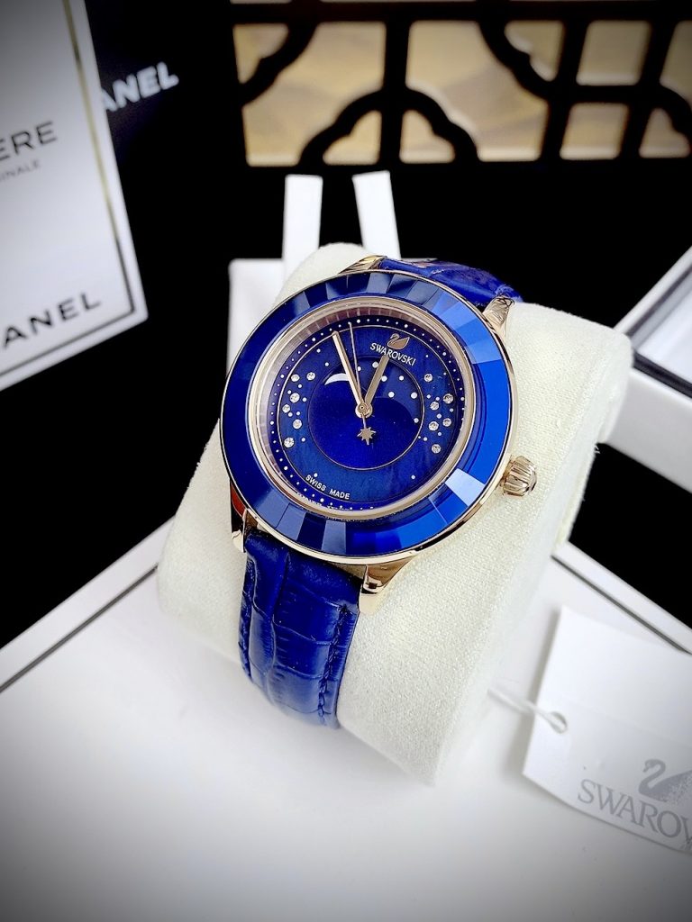 Đồng hồ Swarovski Octea Lux Moon nữ  màu xanh Like Auth 38mm