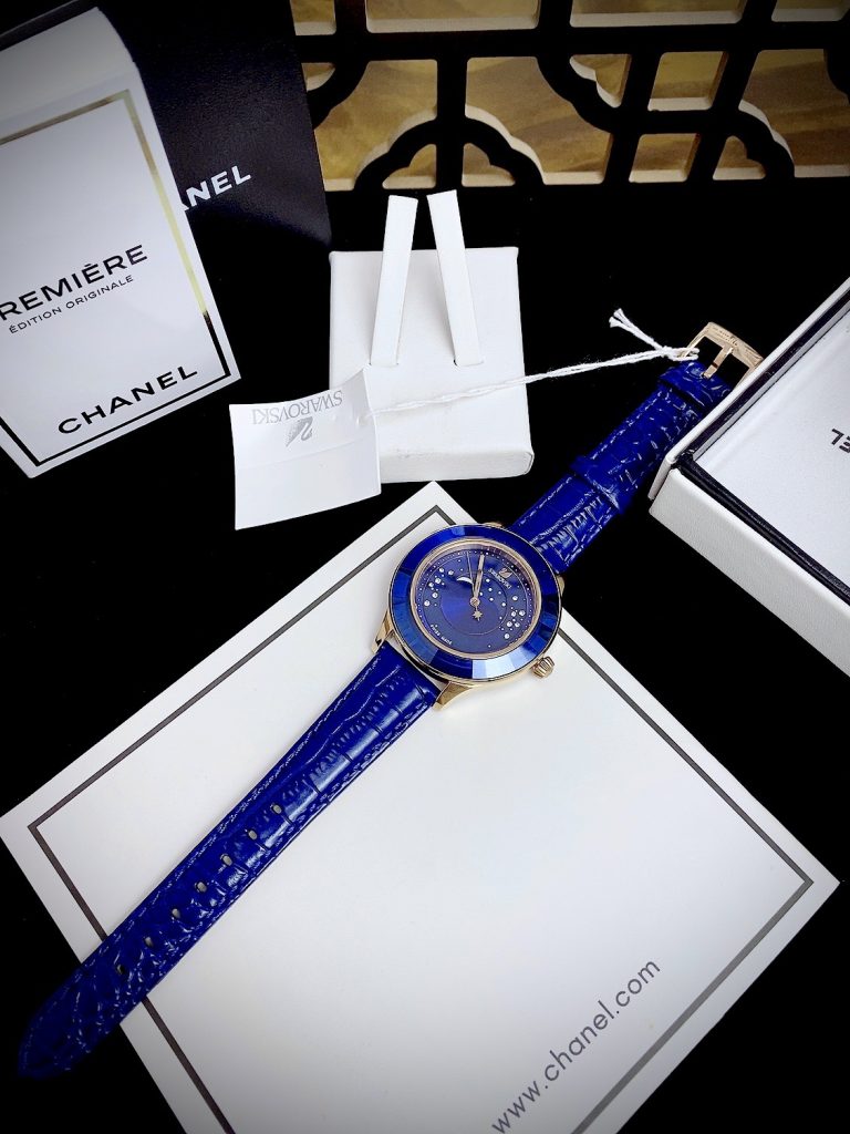 Đồng hồ Swarovski Octea Lux Moon nữ  màu xanh Like Auth 38mm