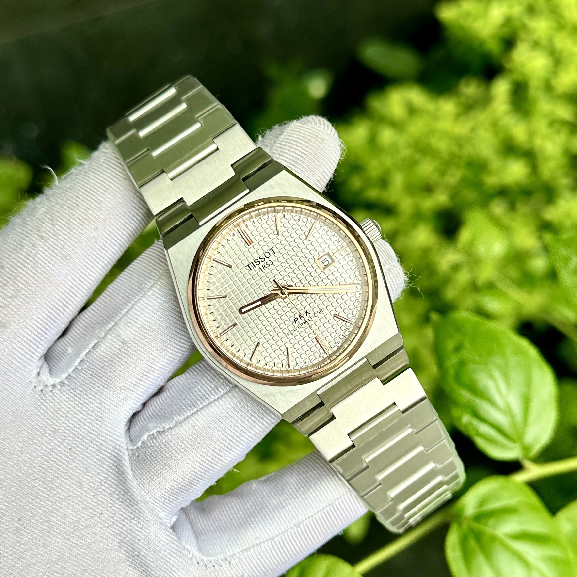Đồng hồ Tissot 1853 Prx Powermatic 80 nam mặt trắng Super Fake 40mm (4) Đồng hồ Tissot 1853 Prx Powermatic 80 nam mặt trắng Super Fake 40mm