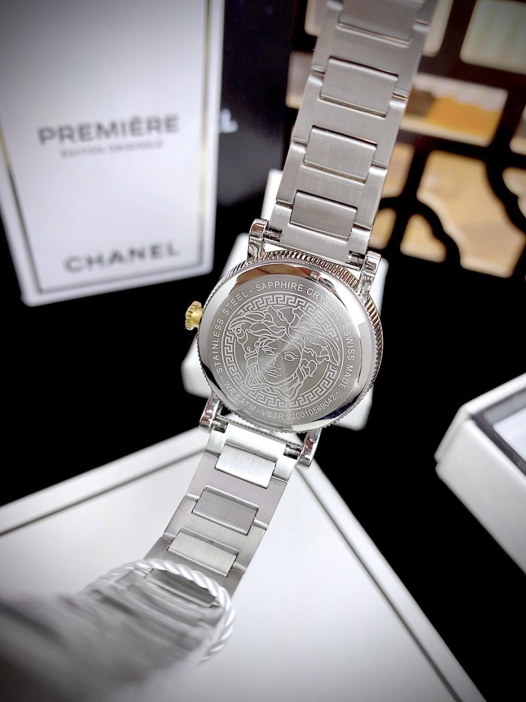 Đồng hồ Versace Petit nữ mặt trắng máy Quartz Nhật Like Auth 28mm