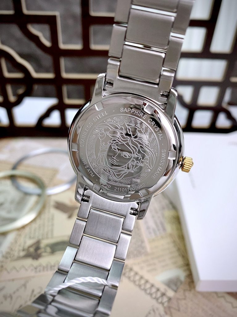 Đồng hồ Versace Tribute nữ mặt trắng dây kim loại Like Auth 36mm