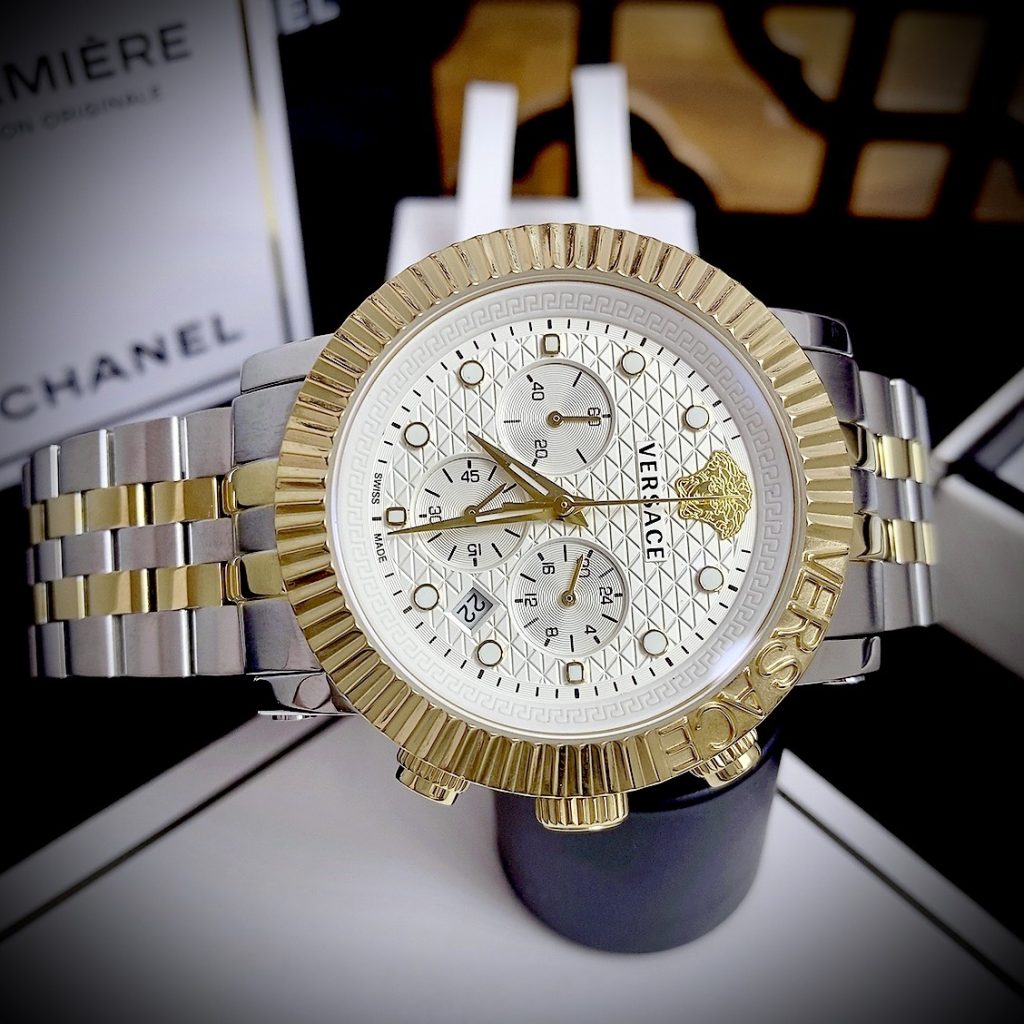 Đồng hồ Versace V-Chrono Classic Bracelet nam mặt trắng Like Auth 42mm