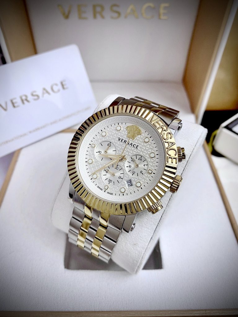Đồng hồ Versace V-Chrono Classic Bracelet nam mặt trắng Like Auth 42mm
