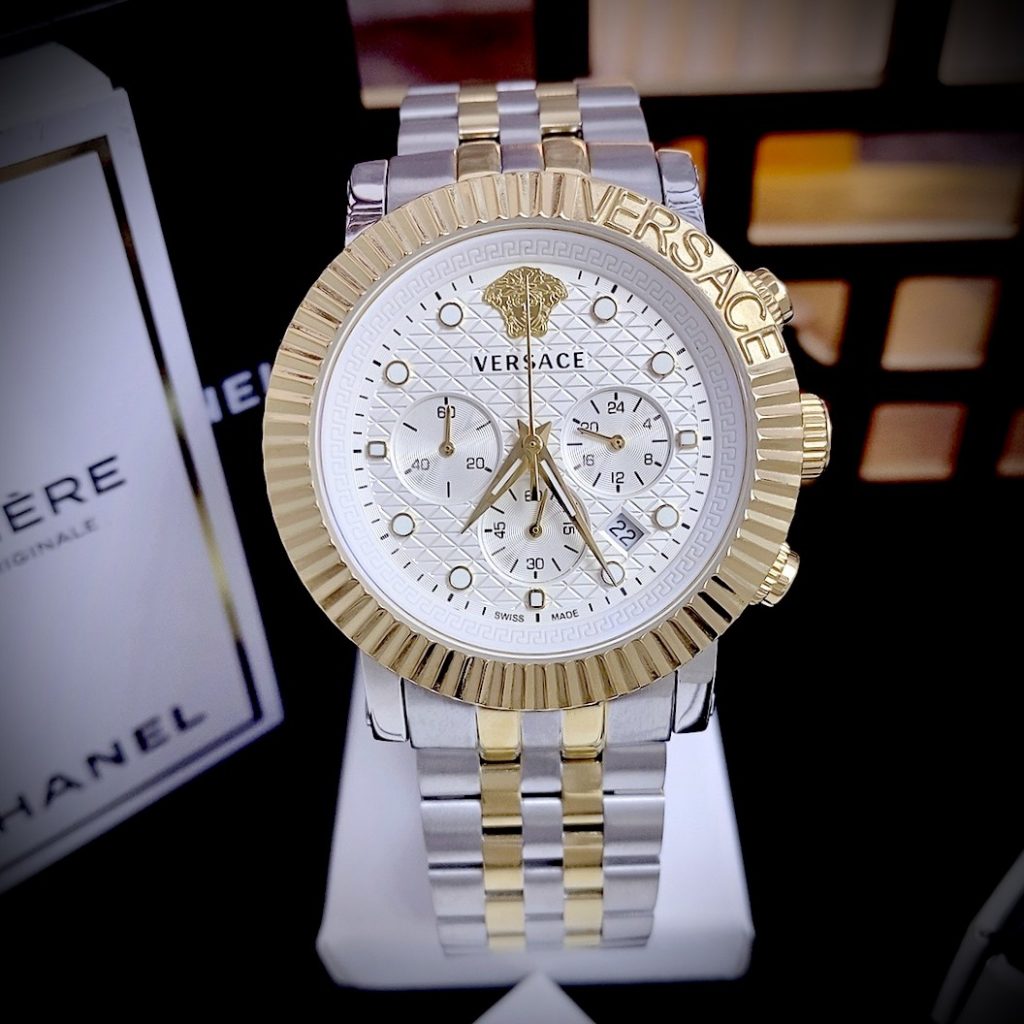 Đồng hồ Versace V-Chrono Classic Bracelet nam mặt trắng Like Auth 42mm
