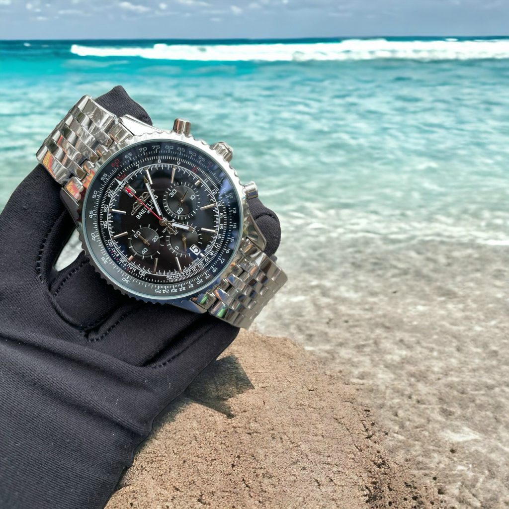Đồng hồ nam Breitling Navitimer B02 Chronograph mặt đen Fake giá rẻ 45mm