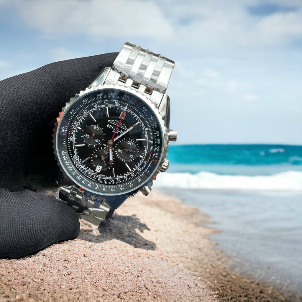 Đồng hồ nam Breitling Navitimer B02 Chronograph mặt đen Fake giá rẻ 45mm