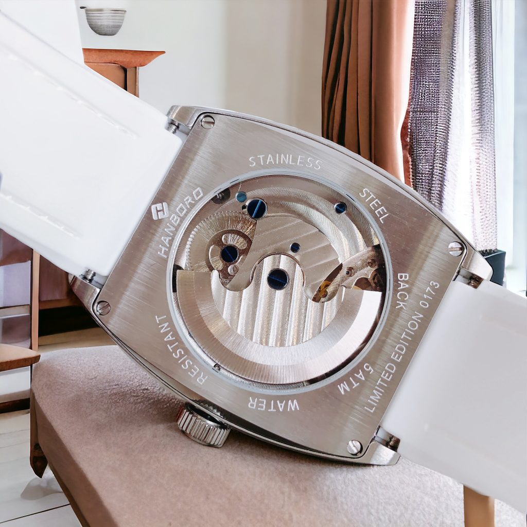 Đồng hồ nam Hanboro cơ lộ máy đính đá chính hãng 43mm (1)
