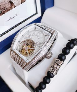 Đồng hồ nam Hanboro cơ lộ máy đính đá chính hãng 43mm (1)