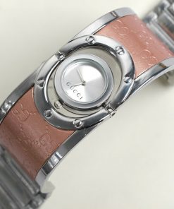 Đồng hồ nữ Gucci Fake cao cấp màu hồng dạng lắc tay 23 (4)