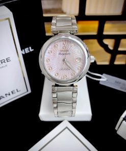 Đồng hồ nữ Omega Ladymatic màu hồng tặng kèm dây da Fake giá rẻ 34mm