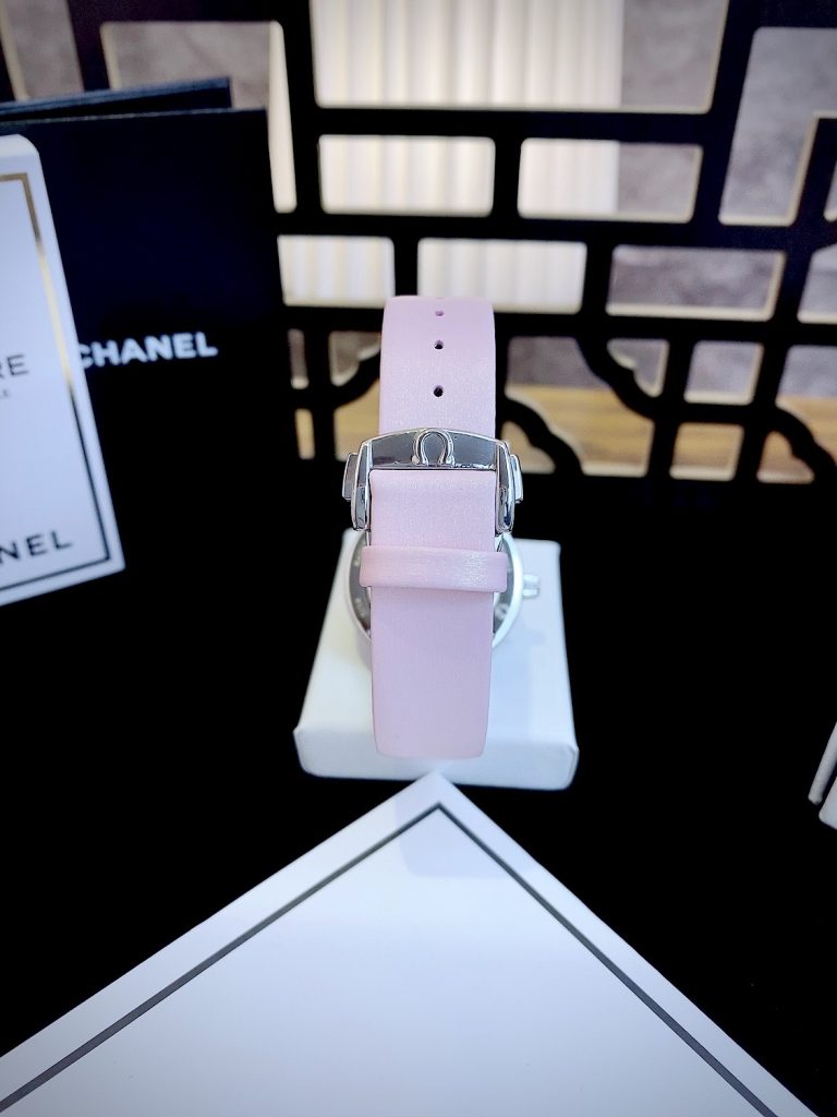 Đồng hồ nữ Omega Ladymatic màu hồng tặng kèm dây da Fake giá rẻ 34mm