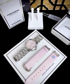 Đồng hồ nữ Omega Ladymatic màu hồng tặng kèm dây da Fake giá rẻ 34mm