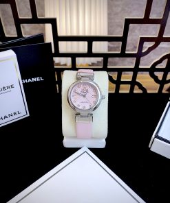 Đồng hồ nữ Omega Ladymatic màu hồng tặng kèm dây da Fake giá rẻ 34mm