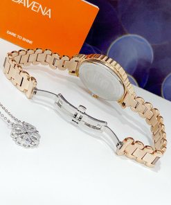 Đồng hồ Davena Austria 31893 nữ dây kim loại đính đá chính hãng 34mm (8)