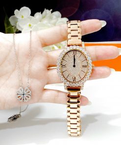 Đồng hồ Davena Austria 31893 nữ dây kim loại đính đá chính hãng 34mm (8)