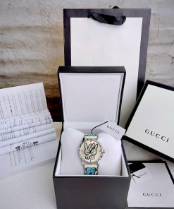 Đồng hồ nữ Gucci Like auth dây da mặt hoạ tiết thỏ 38mm (1)