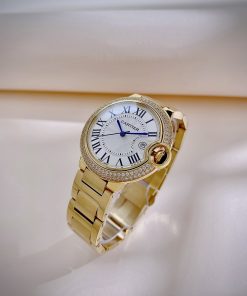 Đồng hồ Cartier Ballon Bleu nữ đính đá vàng gold Fake giá rẻ 36mm (1)