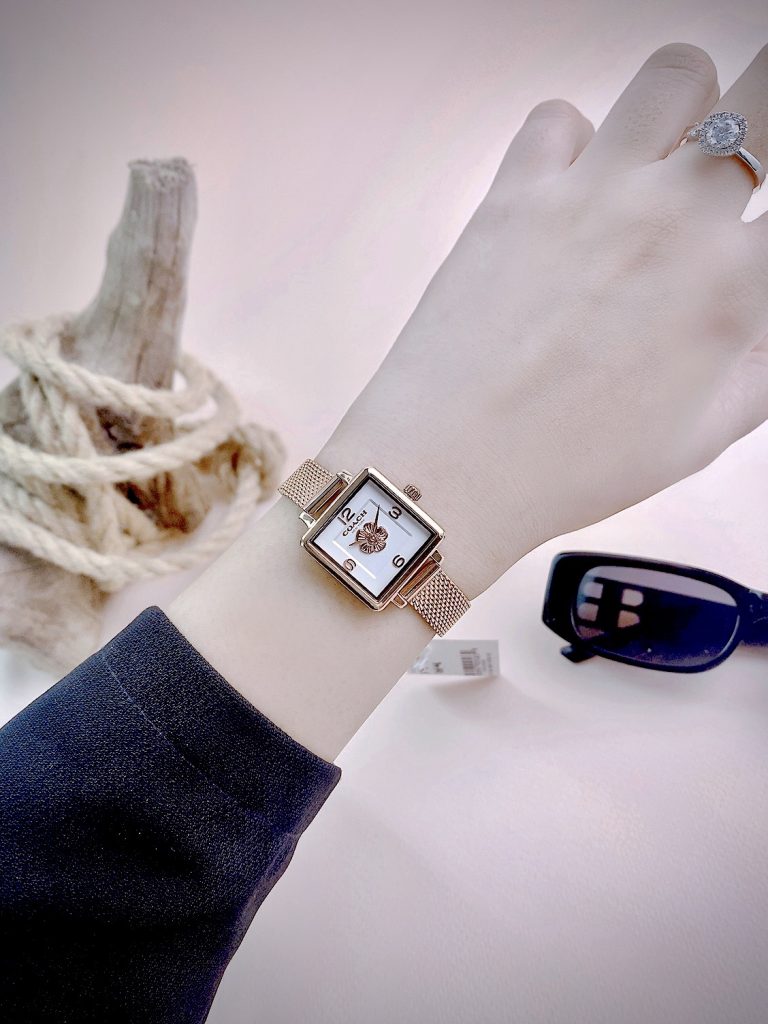 Đồng hồ Coach nữ dây kim loại Coach hoa trà Rep 11 22mm (6)