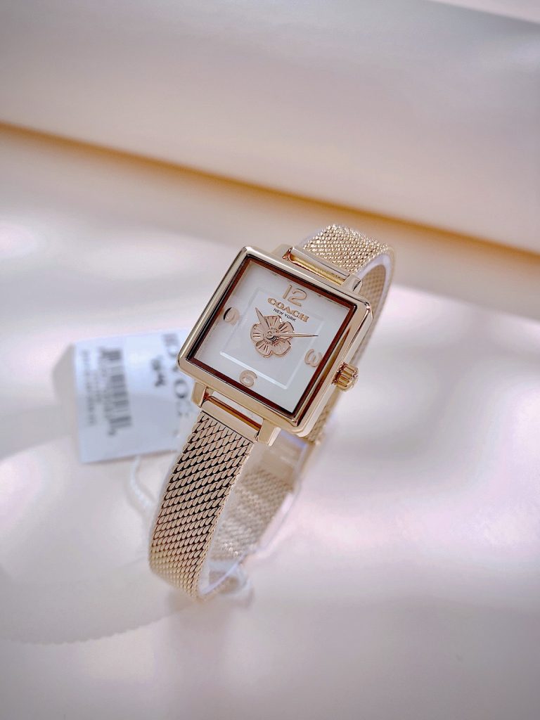 Đồng hồ Coach nữ dây kim loại Coach hoa trà Rep 11 22mm (6)