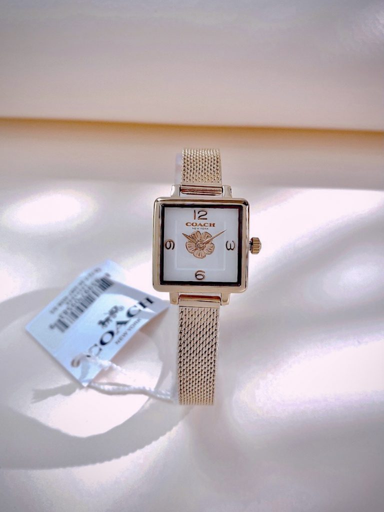 Đồng hồ Coach nữ dây kim loại Coach hoa trà Rep 11 22mm (6)