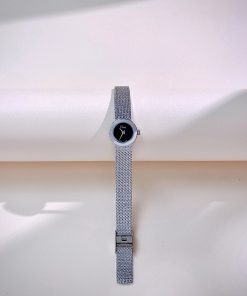 Đồng hồ Dior Satine nữ mặt đen dây kim loại Like Auth (5)