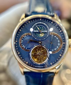 Đồng hồ Patek philipe geneve Moonphase nam dây da fake 11  (1)