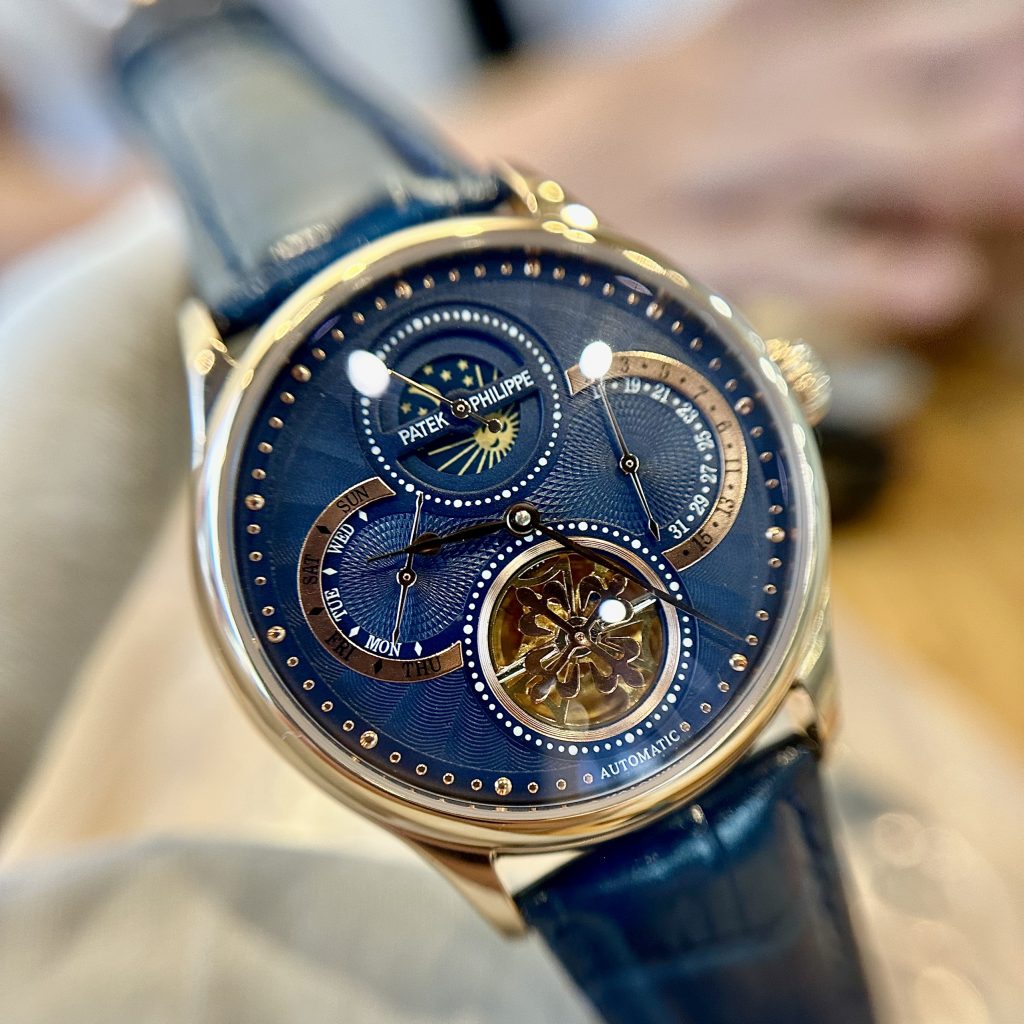 Đồng hồ Patek philipe geneve Moonphase nam dây da fake 11  (1)
