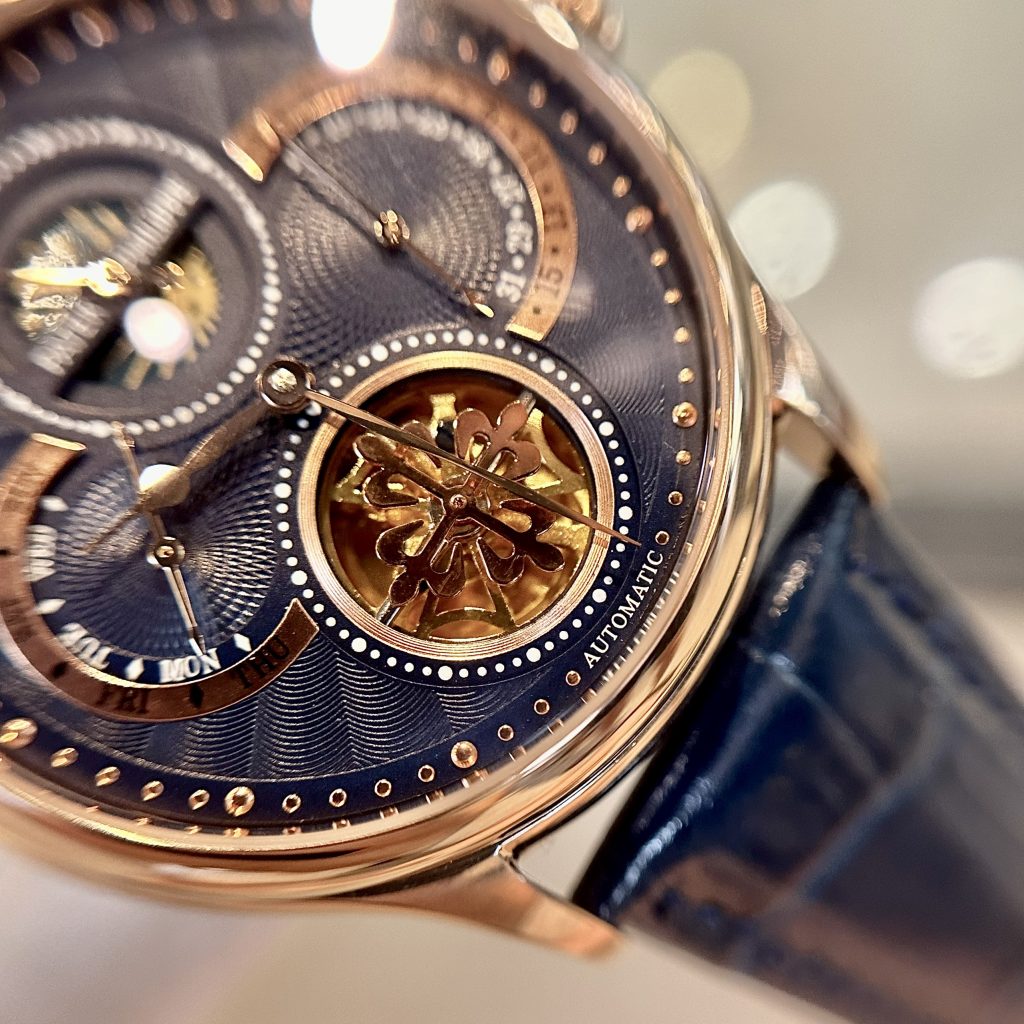 Đồng hồ Patek philipe geneve Moonphase nam dây da fake 11  (1)