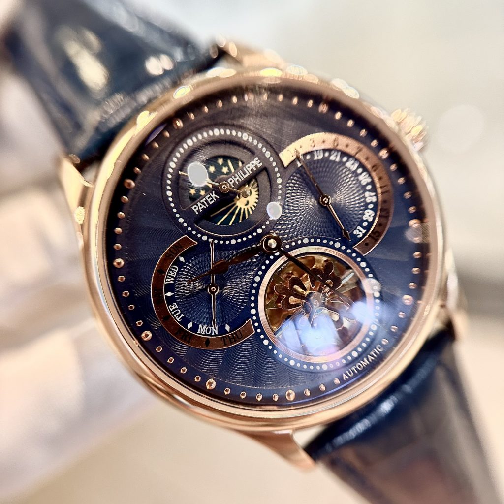 Đồng hồ Patek philipe geneve Moonphase nam dây da fake 11  (1)