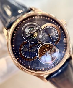 Đồng hồ Patek philipe geneve Moonphase nam dây da fake 11  (1)