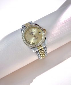 Đồng hồ Rolex DateJust nữ vàng gold niềng đá fake 11 31mm (8)
